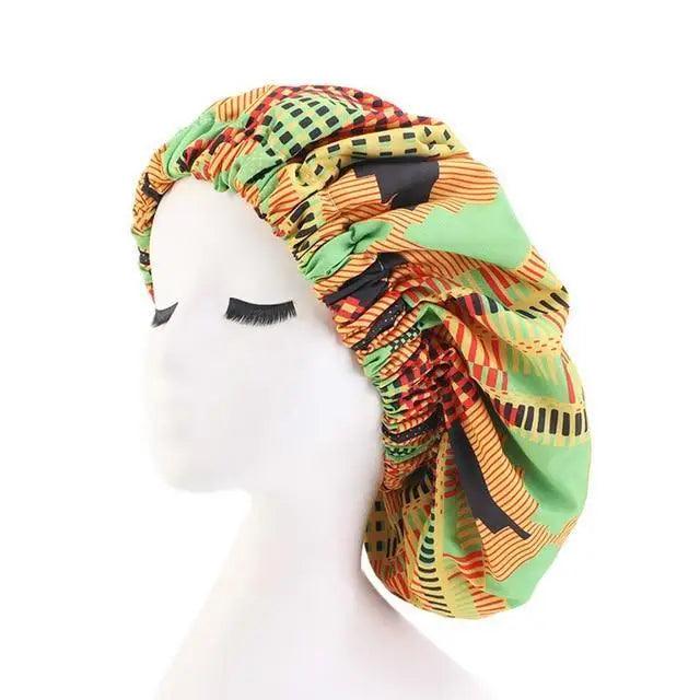 New Stunning Extra Large Satin Lined Bonnet Women Big Size Beauty Print Satin Silk Bonnet Sleep Night Cap Head Cover Bonnet Hat